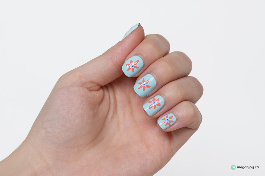 tutorial, flower nails, essie, mint-candy-apple, tart-deco, butler-please
