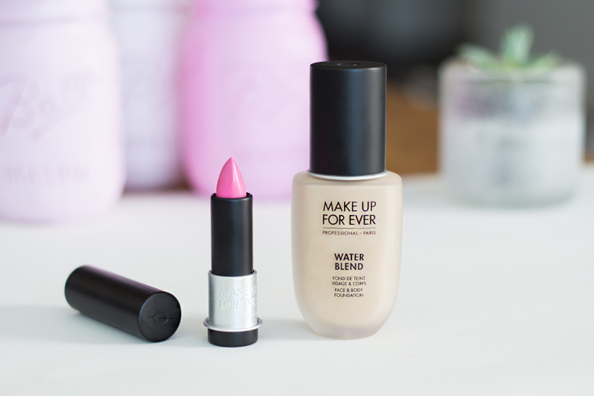 Make Up Forever: Water Blend Foundation + Artist Rouge Lipstick