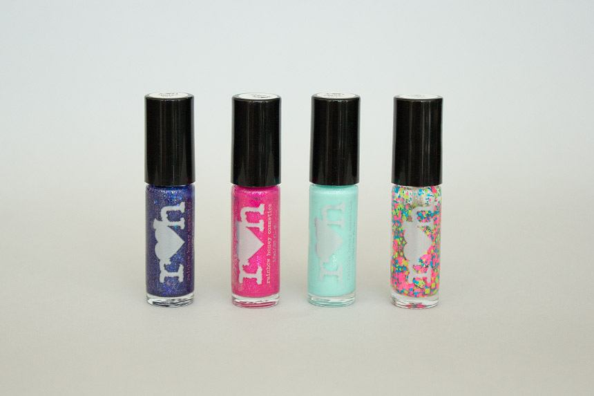 rainbow-honey-bottle,manicure, sparkle-nail-polish