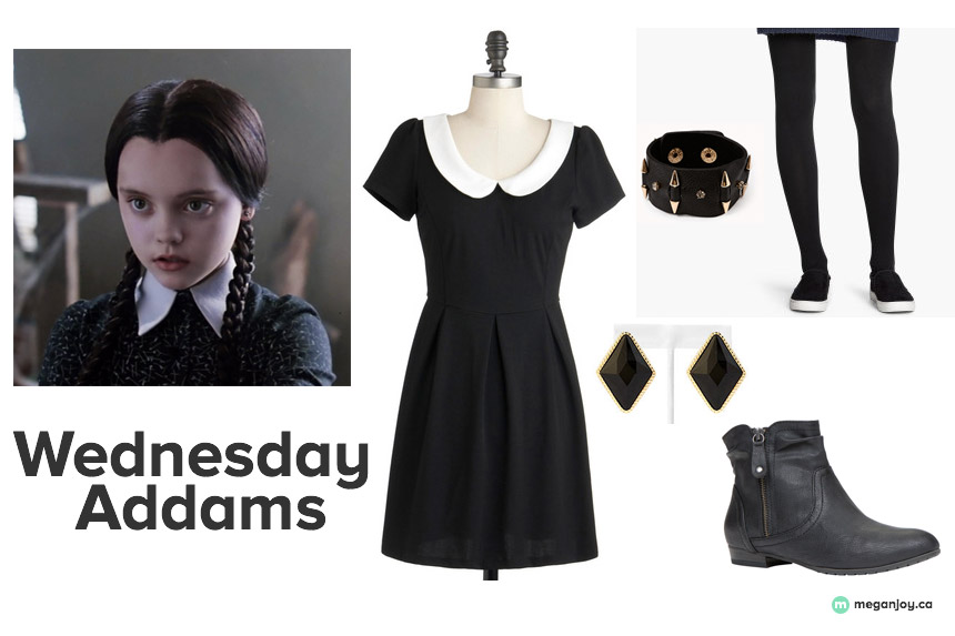 Last Minute DIY Halloween Costume: Wednesday Addams